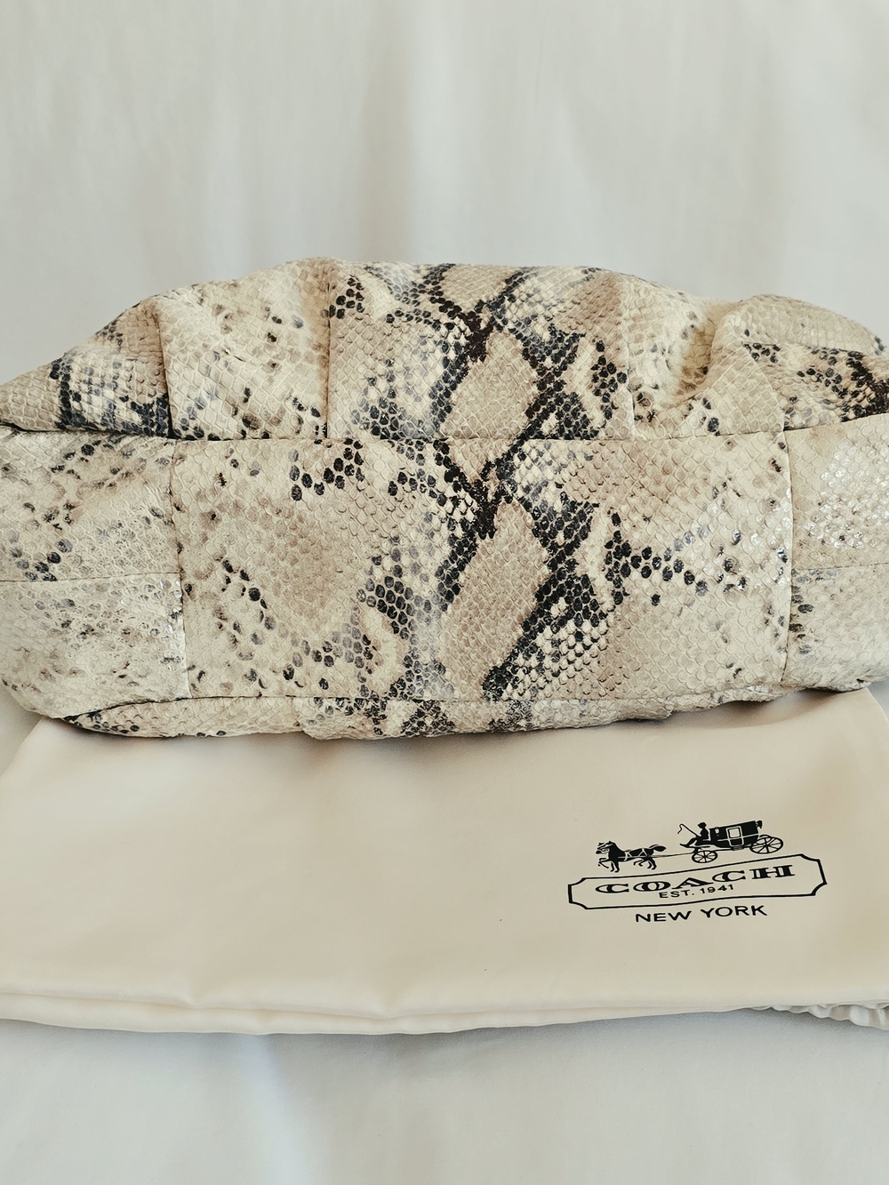 Authentic Coach Madison Maggie Shoulder Bag in Metallic Embossed Python Leather - Picture 3 of 9